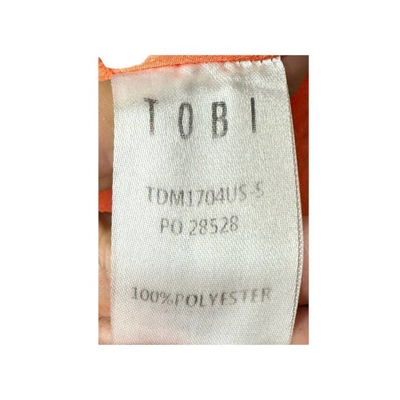 TOBI Off the Shoulder Deep V Neck Maxi Wrap Dress in with Slit Burnt Orange - Picture 6 of 7